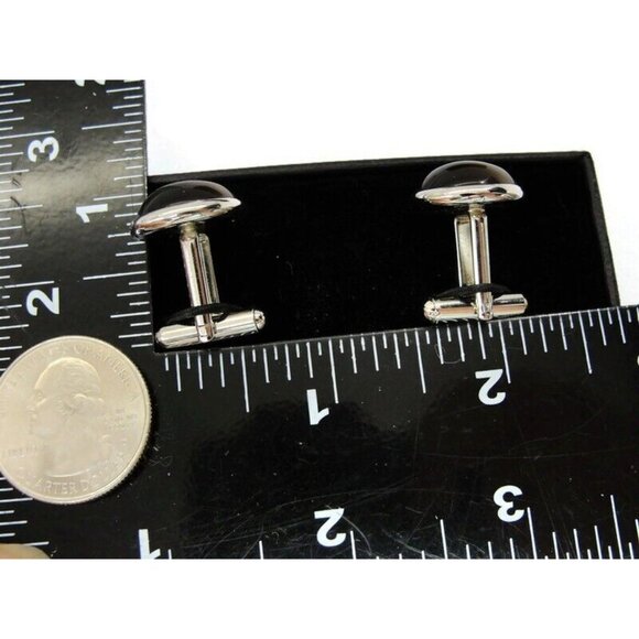 BachRach Silver Tone Cufflinks Round In Original Box - Picture 13 of 16